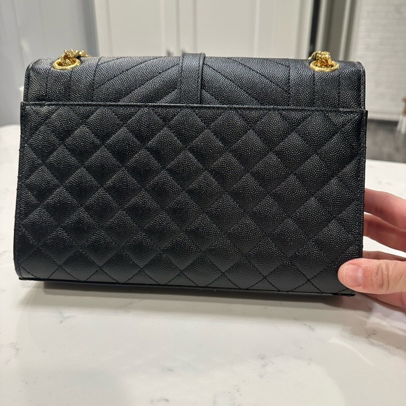 Yves Saint Laurent Black Quilted Shoulder Bag with Gold Chain - Picture 2 of 2